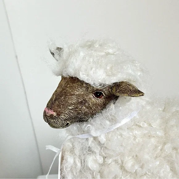 Charming White Sheep Figurine Farmhouse By Rachel Ashwell - Picture 2 of 10